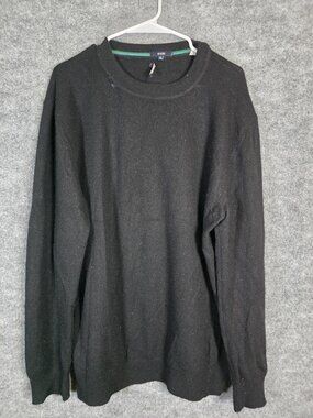 Benson Sweater Mens XL Black 100% Cashmere Crewneck Pullover Pilling Lint Damage